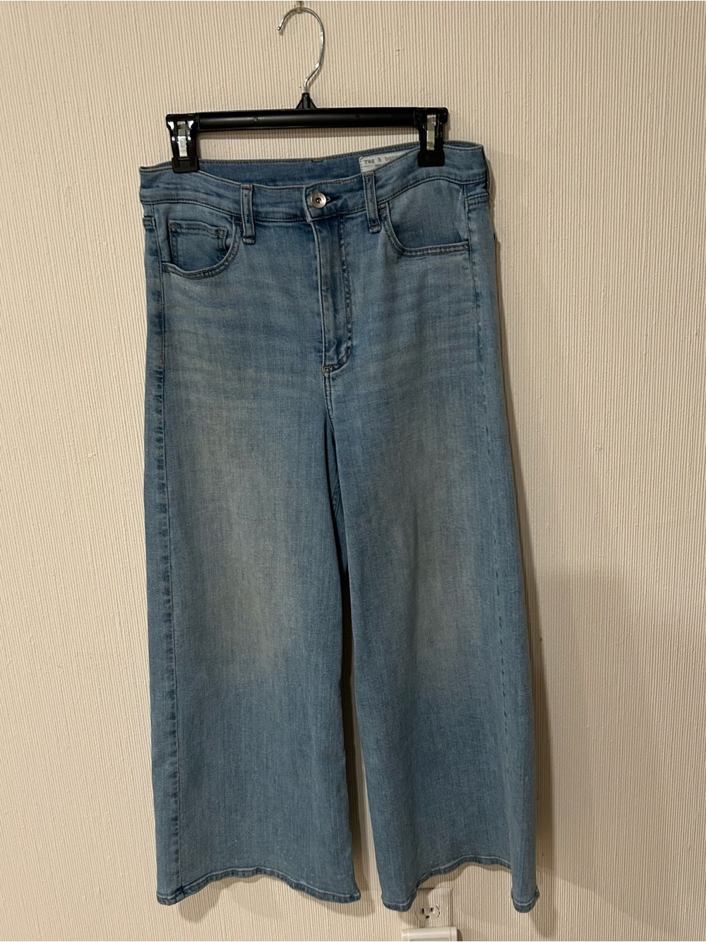 Rag & Bone women’s Serena crop wide leg blue jeans in size 28